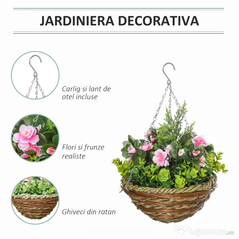 Outsunny Set 2 Plante Lisianthus – Ghiveci Rachita, Decorative pentru Agatat