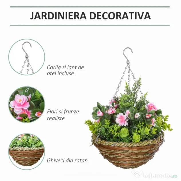 Outsunny Set 2 Plante Lisianthus – Ghiveci Rachita, Decorative pentru Agatat