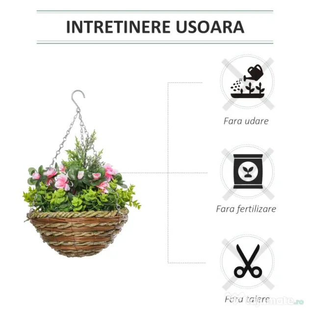 Outsunny Set 2 Plante Lisianthus – Ghiveci Rachita, Decorative pentru Agatat