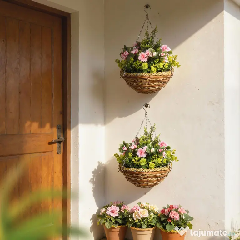 Outsunny Set 2 Plante Lisianthus – Ghiveci Rachita, Decorative pentru Agatat