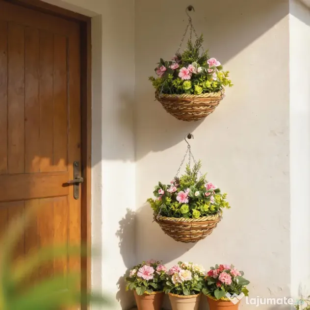 Outsunny Set 2 Plante Lisianthus – Ghiveci Rachita, Decorative pentru Agatat