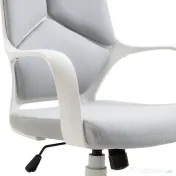 HOMCOM Scaun Ergonomic de Birou, Fotoliu Directorial din Mesh Respirabil cu Tetieră și Suport Lombar, Pivotant, Gri 