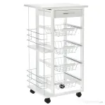 HOMCOM carucior de bucatarie, 47x37x83 cm, alb