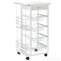 HOMCOM carucior de bucatarie, 47x37x83 cm, alb