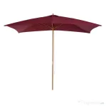 Umbrela din lemn Outsunny, bordo 2x3m | Aosom Romania