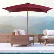 Umbrela din lemn Outsunny, bordo 2x3m  | Aosom Romania 