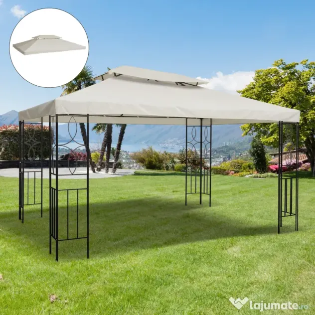 Acoperiș de Schimb Outsunny Impermeabil pentru foisor, Dublu Strat 3x4m | AOSOM RO