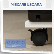 Vinsetto Dulap pentru Imprimantă din Lemn cu 4 Roți, Raft Reglabil și Suport pentru CPU, Alb