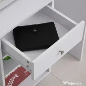 Vinsetto Dulap pentru Imprimantă din Lemn cu 4 Roți, Raft Reglabil și Suport pentru CPU, Alb