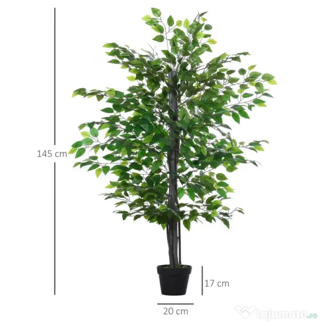 Arbore Artificial de Banan Outsunny, Planta Artificiala, bananier artificial | Aosom Romania