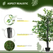 Arbore Artificial de Banan Outsunny, Planta Artificiala, bananier artificial | Aosom Romania