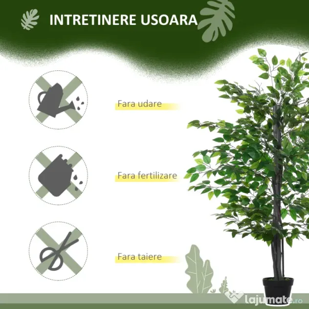 Arbore Artificial de Banan Outsunny, Planta Artificiala, bananier artificial | Aosom Romania