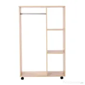 HOMCOM dulap deschis cu cuier si 3 rafturi, 80 x 40 x 128 cm 
