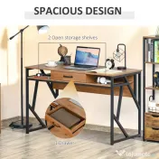 HOMCOM Birou pentru computer, Modern in Stil Industrial MDF, 120x60x76 cm, Maro