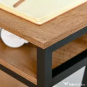 HOMCOM Birou pentru computer, Modern in Stil Industrial MDF, 120x60x76 cm, Maro