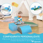HOMCOM Joc de Constructie pentru Copii 1-3 Ani din Piele PU și Umplutură EPE, 40.6x40.6x20.3 cm, Multicolor | Aosom Romania 