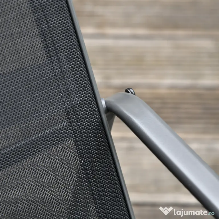Outsunny Set Masă Bancă si 2 Scaune de Gradina, Mobilier de Exterior din Metal si Textilen, Neagra | Aosom Romania