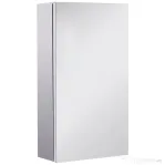 HOMCOM Oglinda pentru baie din otel cu usa si spatiu depozitare, dulapior pentru baie cu 2 compartimente, 55x14x30cm