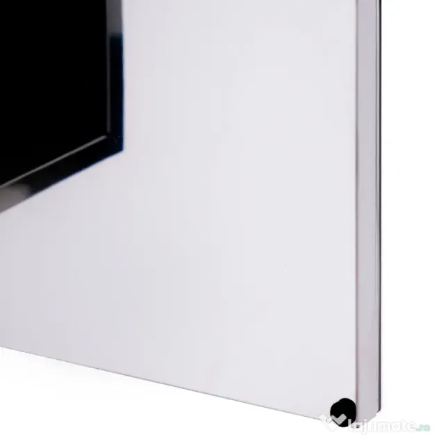 HOMCOM Oglinda pentru baie din otel cu usa si spatiu depozitare, dulapior pentru baie cu 2 compartimente, 55x14x30cm