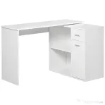 HomCom birou unghiular cu doua forme, 117x82x74 cm, alb | AOSOM RO