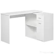 HomCom birou unghiular cu doua forme, 117x82x74 cm, alb | AOSOM RO 