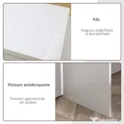 HomCom birou unghiular cu doua forme, 117x82x74 cm, alb | AOSOM RO 