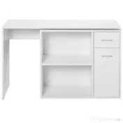 HomCom birou unghiular cu doua forme, 117x82x74 cm, alb | AOSOM RO 