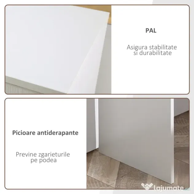 HOMCOM Birou Unghiular Versatil cu Raft, Design Modern, Alb, 117x82x74 cm | Aosom Romania