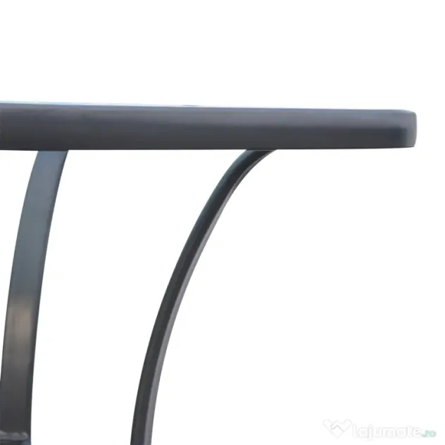 Outsunny Masă Pătrată pentru Grădină, Sticlă Termorezistentă, Design Modern, Negru, 68.5x68.5x84cm | Aosom Romania