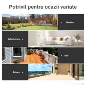 Outsunny Masa pentru gradina cu suprafata din sticla tratata termic, Neagra, 68.5x68.5x84cm 