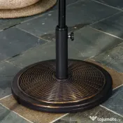 Outsunny Bază Umbrelă 14kg, Ciment și Plastic, Efect Ratan, Bronz | Aosom Romania
