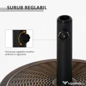 Outsunny Bază Umbrelă 14kg, Ciment și Plastic, Efect Ratan, Bronz | Aosom Romania
