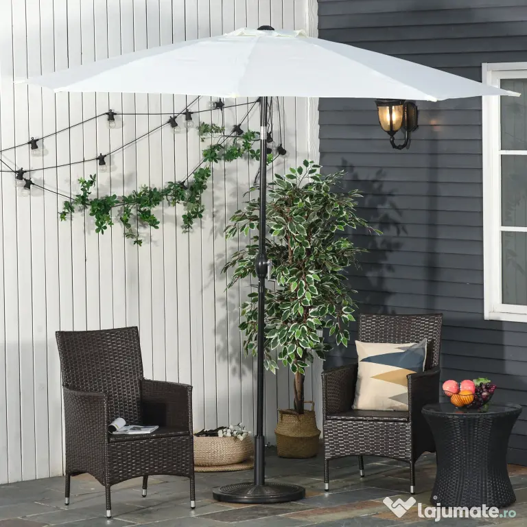 Outsunny Bază Umbrelă 14kg, Ciment și Plastic, Efect Ratan, Bronz | Aosom Romania