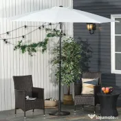 Outsunny Bază Umbrelă 14kg, Ciment și Plastic, Efect Ratan, Bronz | Aosom Romania