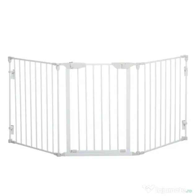 PawHut Gard Pliabil și Modular pentru Câini cu 3 Panouri Alb | Aosom Romania