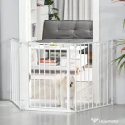 PawHut Gard Pliabil și Modular pentru Câini cu 3 Panouri Alb | Aosom Romania