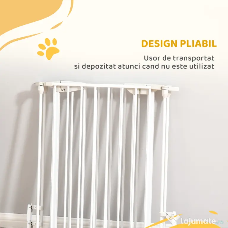 PawHut Gard Pliabil și Modular pentru Câini cu 3 Panouri Alb | Aosom Romania