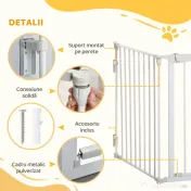 PawHut Gard Pliabil și Modular pentru Câini cu 3 Panouri Alb | Aosom Romania