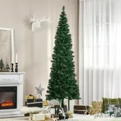 Brad de Craciun Artificial 210cm 631 Ramuri Dese din PVC ecologic, Baza Ф50, Verde, Decoratiune de Craciun HOMCOM | Aosom Romania 