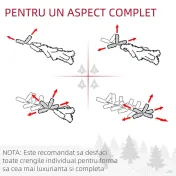 Brad de Craciun Artificial 210cm 631 Ramuri Dese din PVC ecologic, Baza Ф50, Verde, Decoratiune de Craciun HOMCOM | Aosom Romania 