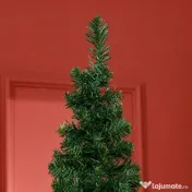 Brad de Craciun Artificial 210cm 631 Ramuri Dese din PVC ecologic, Baza Ф50, Verde, Decoratiune de Craciun HOMCOM | Aosom Romania 