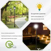 Outsunny Lampa de Extern cu 6 Lumini LED Pornire Automata Impermeabil 