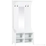 HOMCOM mobilier hol, cuier si oglinda, 80x40x170cm, alb