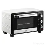 HOMCOM Cuptor Electric Ventilat cu Temperatură Reglabilă, 3 Moduri de Coacere, Tavă și Grătar, 44x32x28 cm, Alb | Aosom Romania