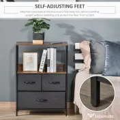HOMCOM Comoda multifunctionala cu 3 sertare pliante din material textil 58x29x81.5cm 