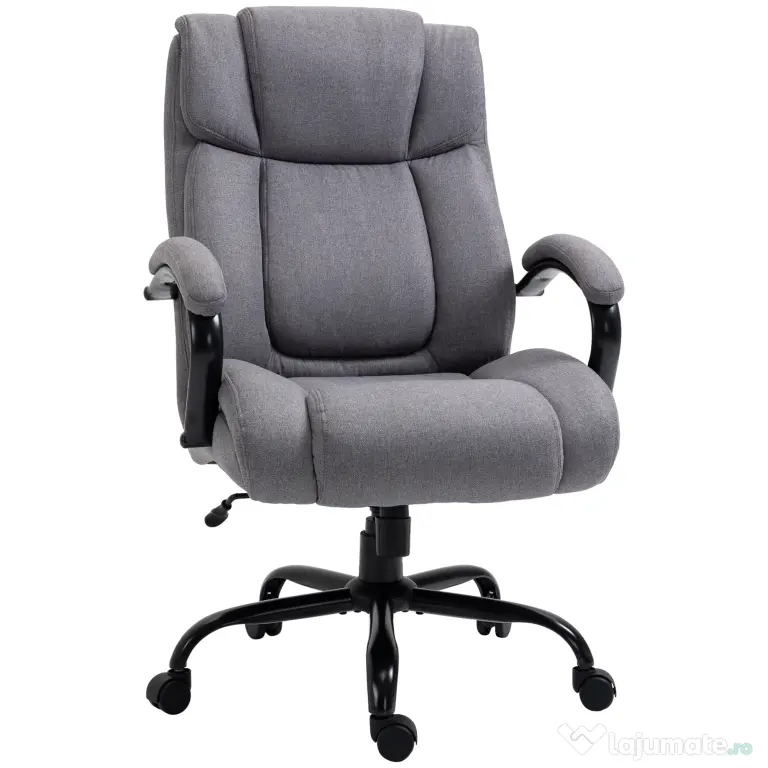 Vinsetto Scaun de birou ergonomic din material tip in, 220 kg, rotativ, reglabil pe înălțime, gri deschis | Aosom Romania