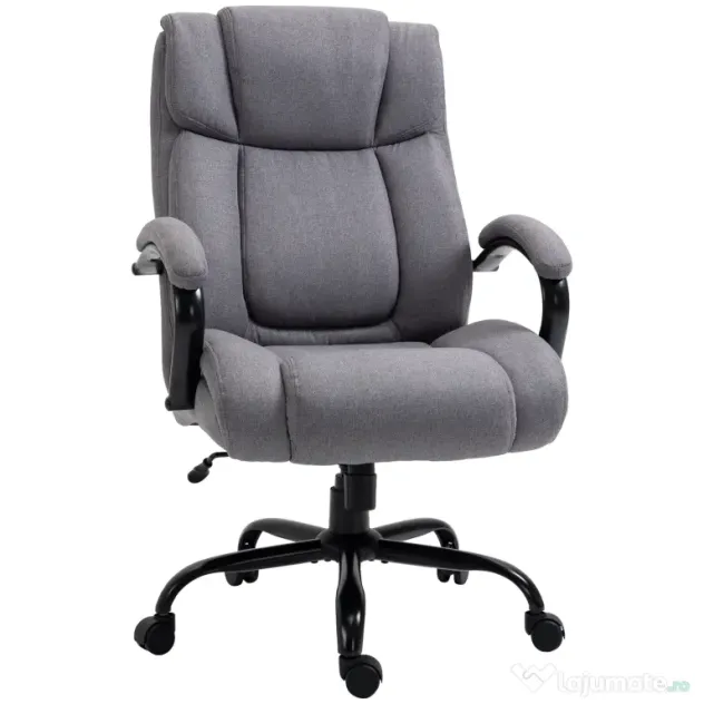 Vinsetto Scaun de birou ergonomic din material tip in, 220 kg, rotativ, reglabil pe înălțime, gri deschis | Aosom Romania