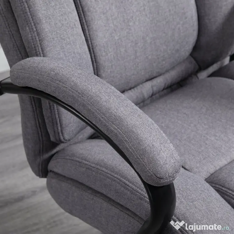 Vinsetto Scaun de birou ergonomic din material tip in, 220 kg, rotativ, reglabil pe înălțime, gri deschis | Aosom Romania