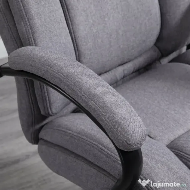 Vinsetto Scaun de birou ergonomic din material tip in, 220 kg, rotativ, reglabil pe înălțime, gri deschis | Aosom Romania