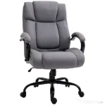 Vinsetto Scaun de Birou Ergonomic din Material Tip In, 220 kg, Rotativ, Reglabil pe Înălțime, Gri Deschis